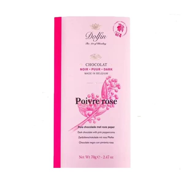 Chocolat noir au poivre rose 70g Dolfin