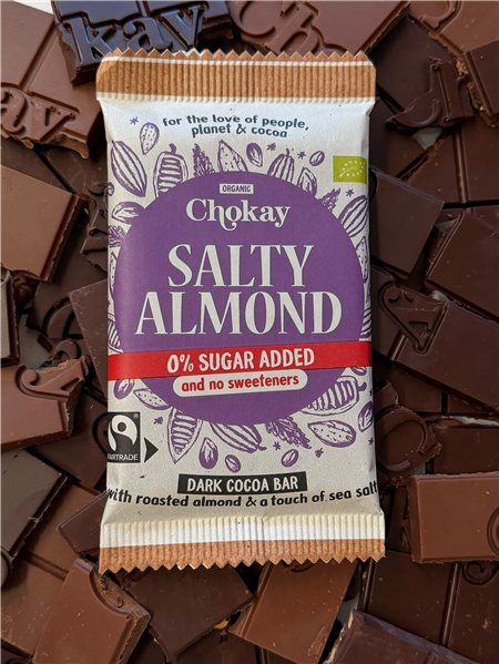 Organic Dark Chocolate with Almonds and Sea Salt-lateral