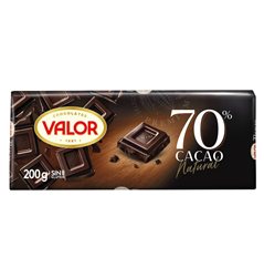 CHOCOLATE VALOR NEGRO 70% 200 GRS