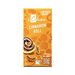 Chocolate vegano con canela y trozos de barquillo Bio 80g Ichoc
