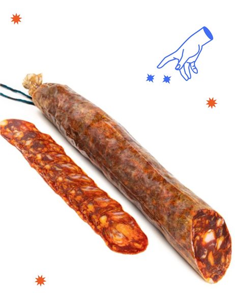 Choricielo tranché | Chorizo 100 % ibérique nourri au gland | 10 sachets de 50 g-lateral