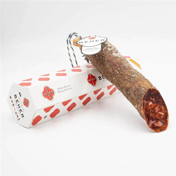 Chorizo Cular 100% Ibérico Bellota Único, Beher-detalle