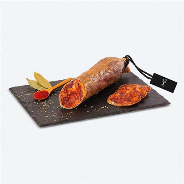 Chorizo de Bellota 100% Ibérico Cular Alta Expresión loncheado, COVAP-izquierda