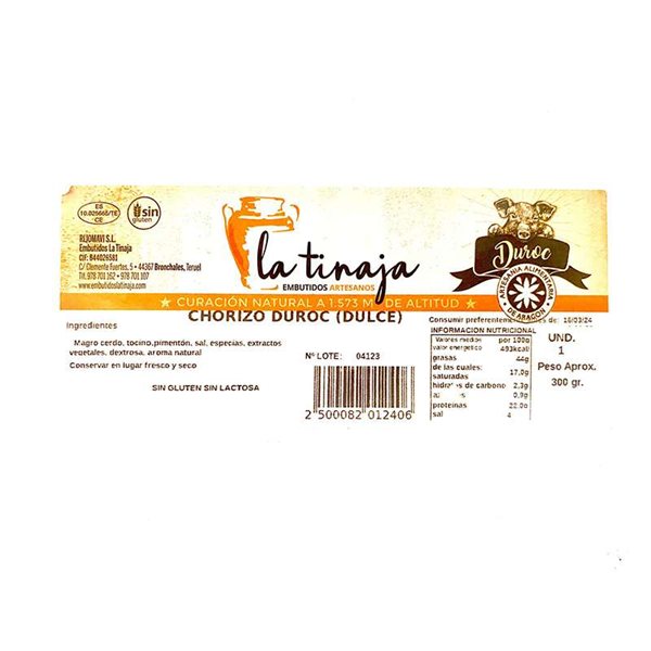 Chorizo doux-trasera