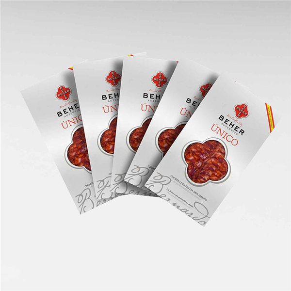Chorizo loncheado 100% Ibérico Bellota Único, BEHER-trasera