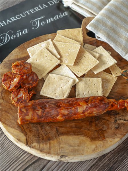 Chorizo vela ibérico pieza 250g.-lateral