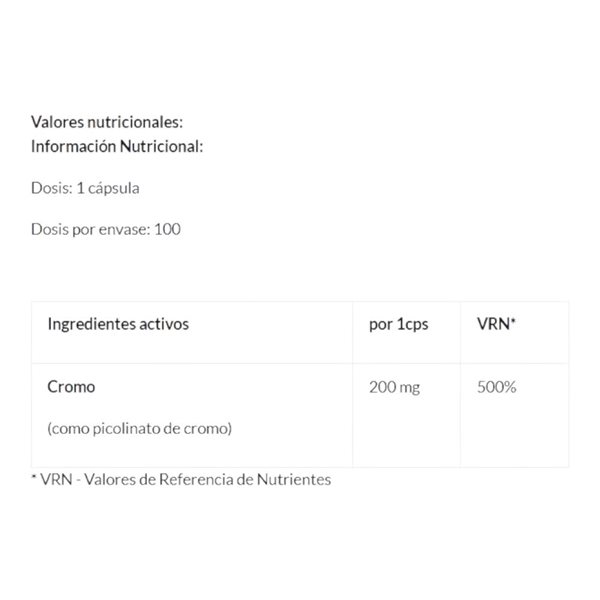 Chromium Picolinate 100 Caps-detalle