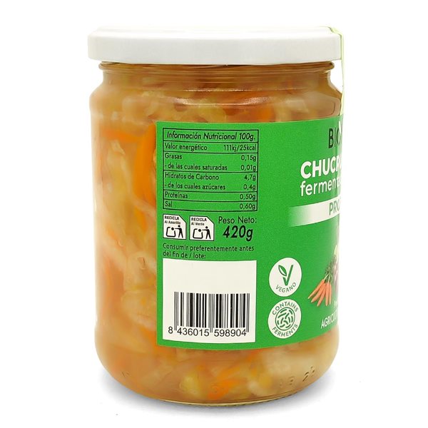Mélange de choucroute fermentée Bio 420gr-lateral