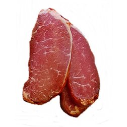 Marinated Iberian Duroc pork loin strip, approximately 200 grams.