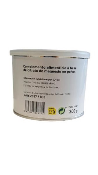 MAGNESIUM CITRATE POWDER 300 gr-trasera