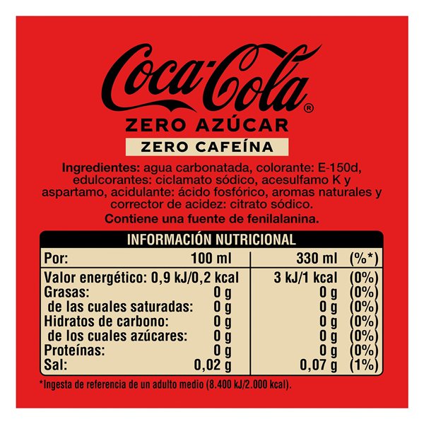 Coca Cola Zero Zero unidad (envío solamente comunidad de Madrid)-detalle
