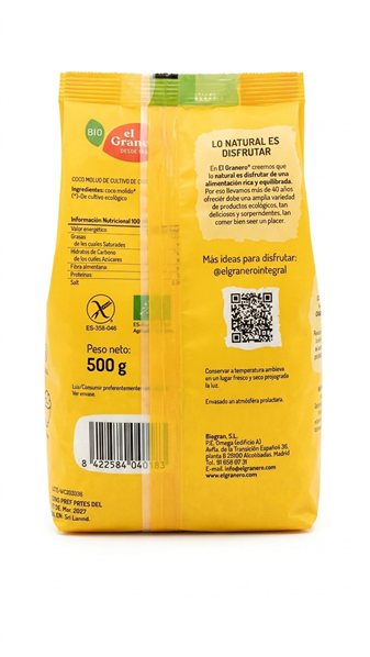 Farine de Coco Bio Sans Gluten 500 g-detalle