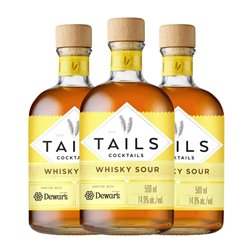 Cóctel Sour Bacardí Tails Cocktail — Cóctel Botella Medium 50 cl Whisky Sour (Caja de 3 unidades)
