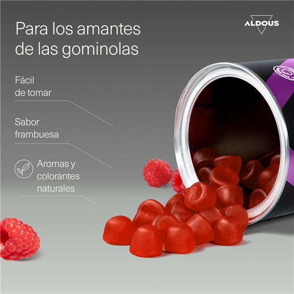 Collagen with magnesium and hyaluronic acid - 120 gummies - with Q10 and vitamins C, B12, D3, and A - Aldous-trasera