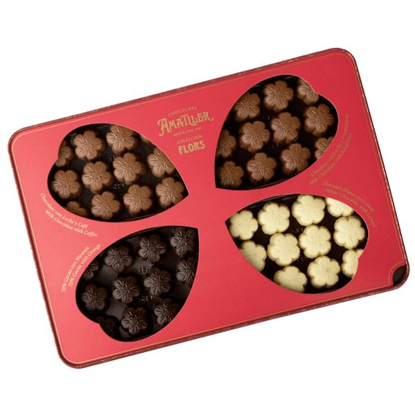 Colección Lata Surtida Flors 4 Sabores Amatller 288g-lateral