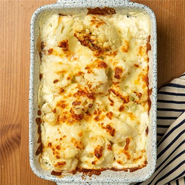 Coliflor gratinada con bechamel-detalle