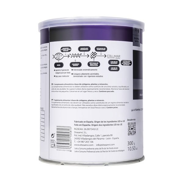 Collmar Hydrolyzed Marine Collagen (magnesium) 300g Drasanvi-detalle