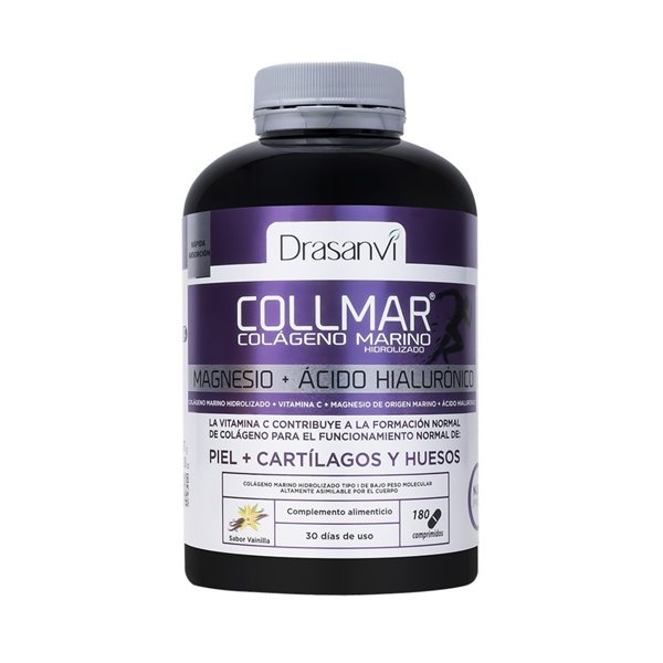 Collmar Colageno Marino Hidrolizado (magnesio + acido hialuronico) 180 comprimidos Drasanvi-trasera