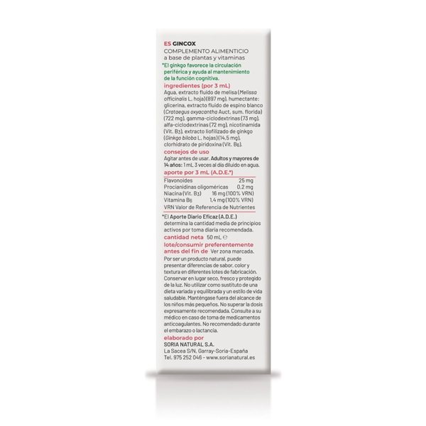 Composor 41 Gincox Circulation 50ml Soria Natural-detalle