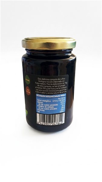 Organic Blueberry Compote 280 g-lateral