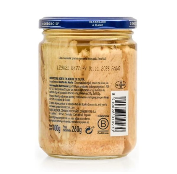 Consorcio - Bonito del Norte en Aceite de Oliva | 1 Tarro de 400 gr-detalle