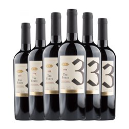 Conti Zecca I Quattro Conti Tre Forte Trocken — Seco Puglia 75 cl Vino Tinto (Caja de 6 unidades)