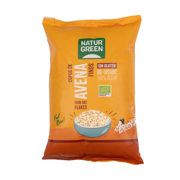 Organic Fine Oat Flakes 1kg NaturGreen-izquierda