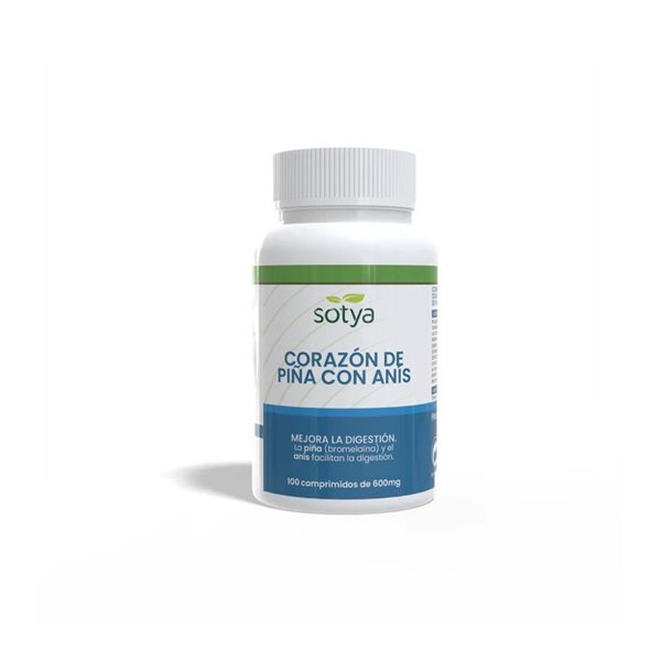 Kautable Ananas-Herz 600mg 100 Tabletten Sotya-izquierda