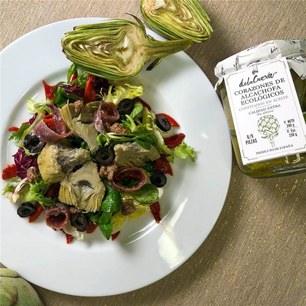Organic Artichoke Hearts in Oil from De la Cueva-trasera