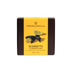 Zitronenschalen aus Sizilien mit Zartbitterschokolade überzogen 100g Fratelli Sicilia