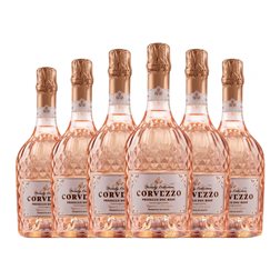 Corvezzo Prosecco Rosé — Rosado, Colección Familiar Eco — Ecológico 75 cl Espumoso Rosado (Caja de 6 unidades)