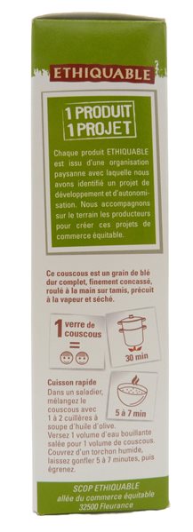 Organic Wheat Couscous 400 g-lateral