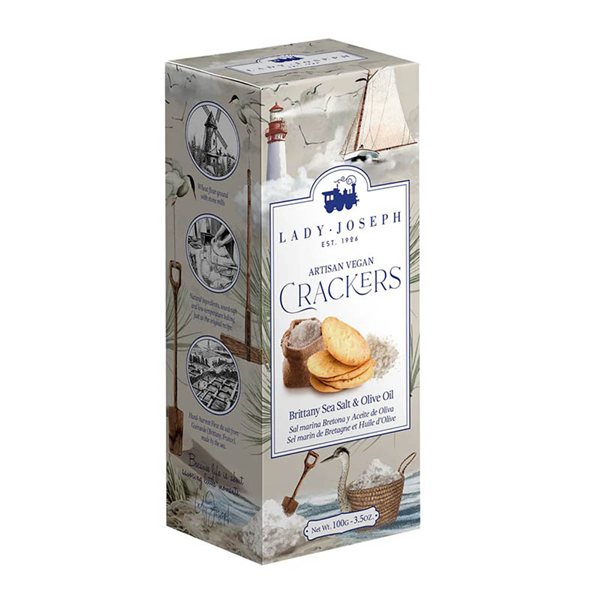 Crackers artesanos de Sal Marina de Guérande  y Aceite de Oliva, Lady Joseph (7 unidades)-detalle