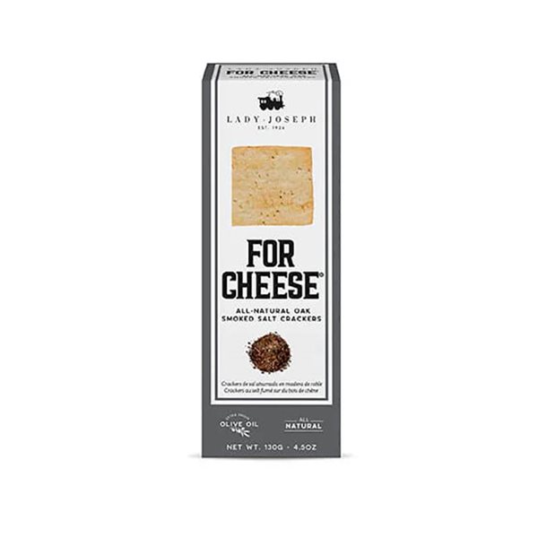 Crackers con sal ahumada en madera de roble, Lady Joseph (8  unidades)-izquierda