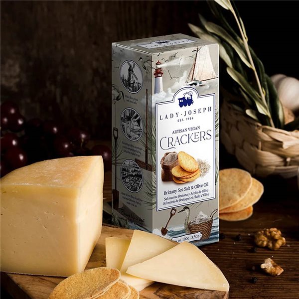 Handcrafted crackers with Guérande Sea Salt and Olive Oil, Lady Joseph (7 units)-detalle