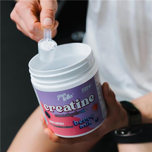 Creatine Mesh 200 Berry Mix 300g se traduce al francés como: 

**Créatine Mesh 200 Mélange de Baies 300g**.-trasera