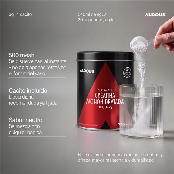 Creatine Monohydrate Powder 500mesh - Creatine Monohydrate +80 Days GYM-izquierda