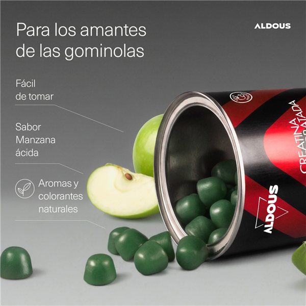 Créatine Monohydrate 3000 mg - 120 Gummies Saveur Pomme - Sport, Fitness et Entraînement-trasera