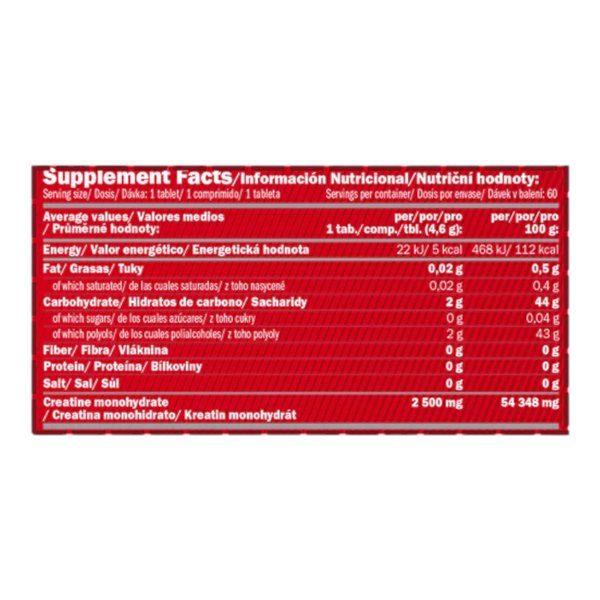 Creatina Monohydrato Masticable 60 Tab-detalle