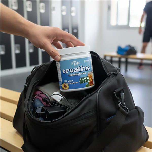 La traducción de "Creatina Peach Ice Tea" al alemán es "Kreatin Pfirsich Eistee".-lateral