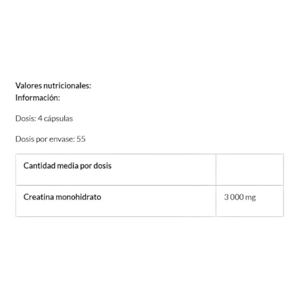 Creatine monohydrate 220 Caps-detalle