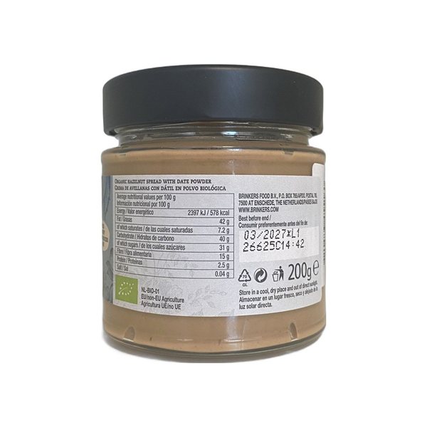 White hazelnut cream with less sugar Bio 200g La Vida Vegan-detalle