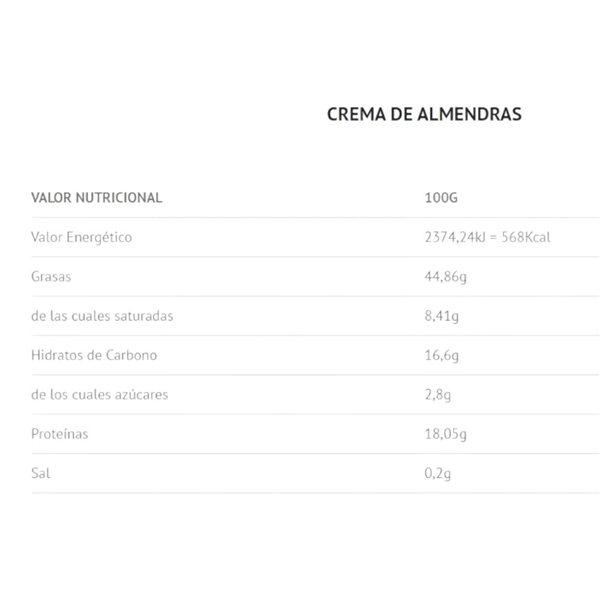 Crema de Almendra 400 Gr-detalle