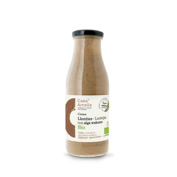 Crema de Lentejas con Alga Wakame Bio 490ml, Casa Amella-detalle