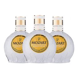 Crema de Licor Suntory Mozart Botella Medium 50 cl White Chocolate — Chocolate Blanco, Vanilla — Vainilla (Caja de 3 unidades)