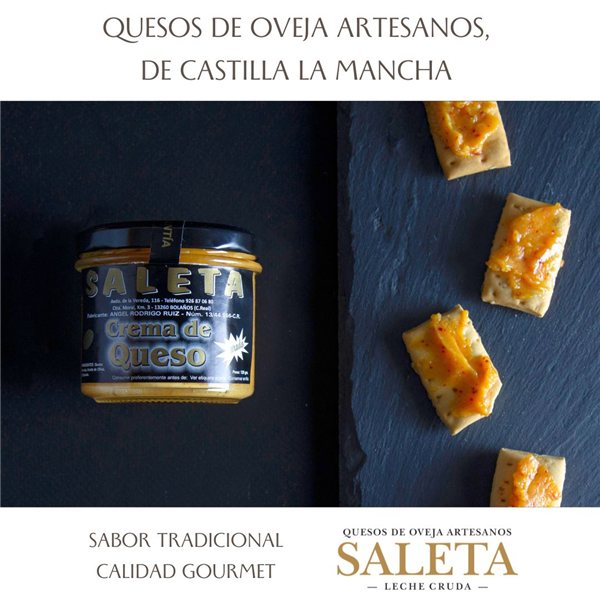 Gourmet Käsecremes "Pack Cremas" | 2 Gläser Käse mit Paprika und mit Honig | Handwerkliche Herstellung von Quesos Saleta-izquierda