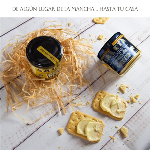 Gourmet Käsecremes "Pack Cremas" | 2 Gläser Käse mit Paprika und mit Honig | Handwerkliche Herstellung von Quesos Saleta-trasera