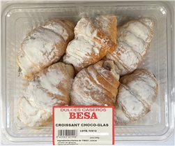 Croissant choco-glas. “Alma artesana, sabor único”.