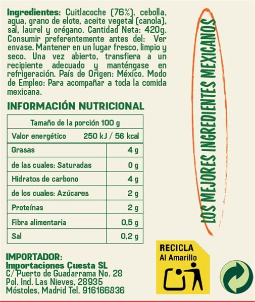 Cuitlacoche 420g El Sarape-detalle