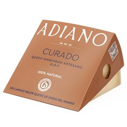 Cuña de Queso Manchego Adiano Curado en estuche de 250gr